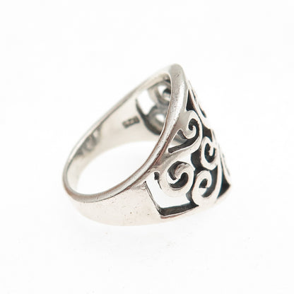Charles Winston 925 Sterling Silver Vintage Swirl Oxidized Ring Size 6