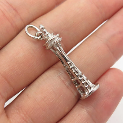925 Sterling Silver Vintage H.L.P. Tower Pendant