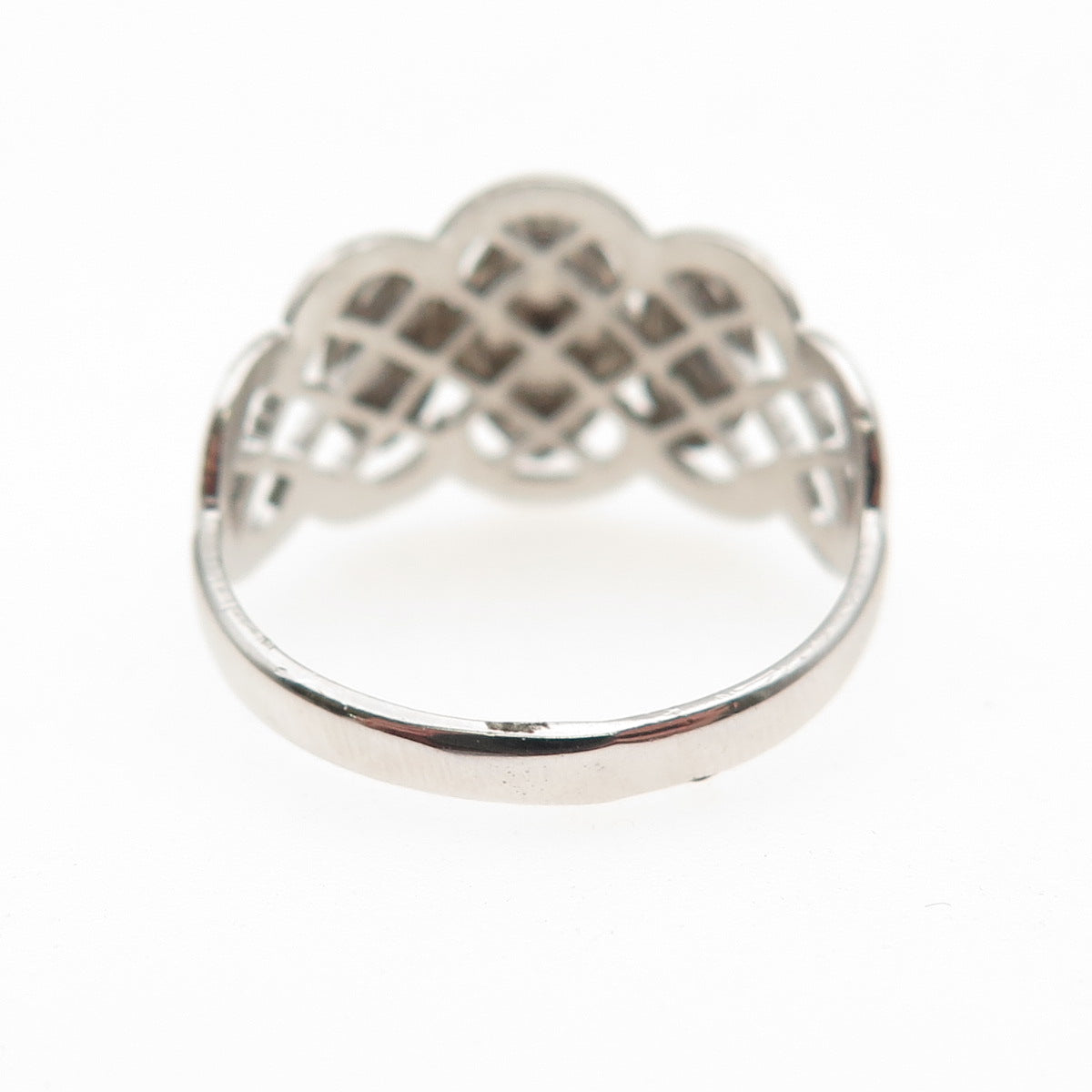 BEAU 925 Sterling Silver Vintage Real Black Onyx Modernist Ring Size 8