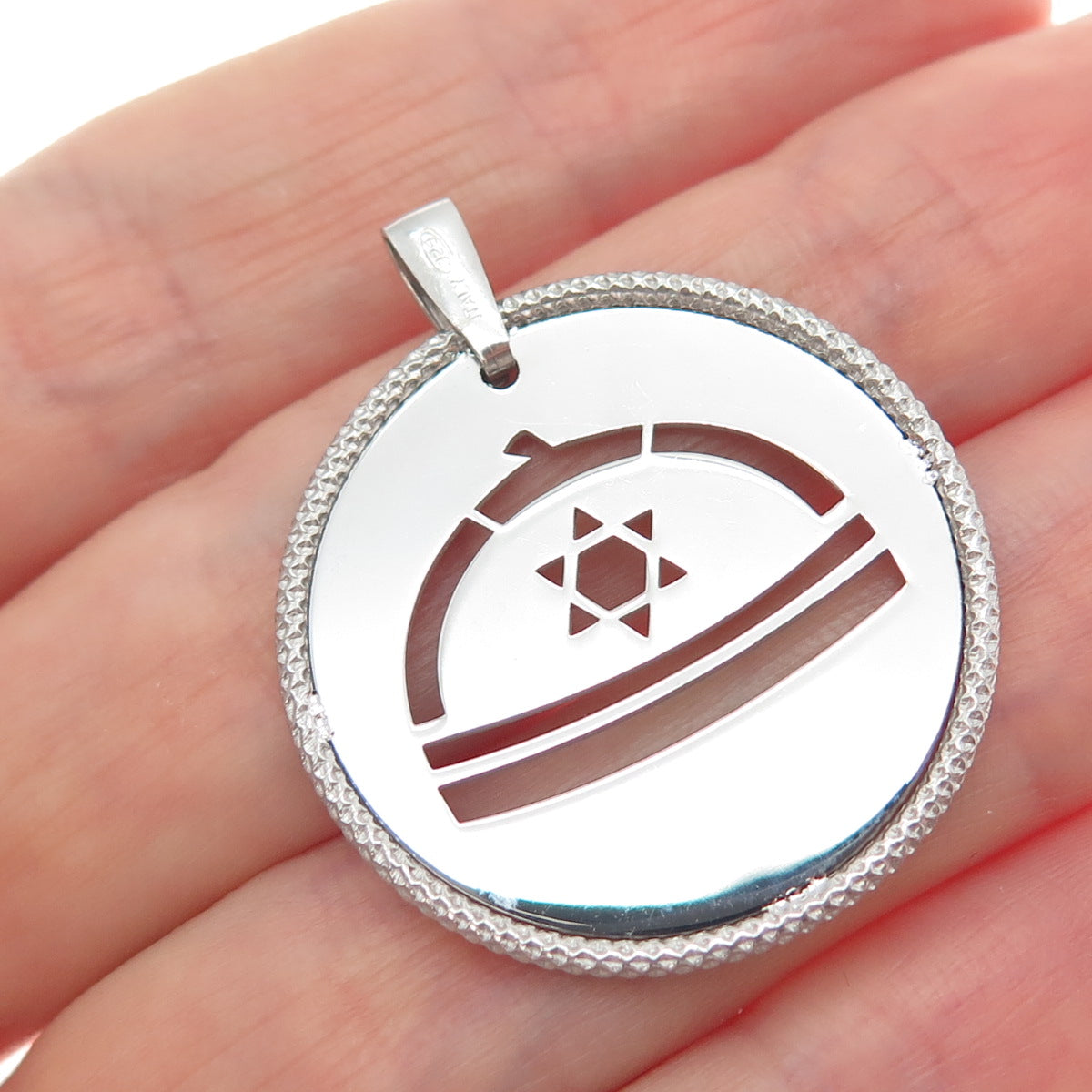 925 Sterling Silver Vintage Italy Star of David Judaica Charm Pendant