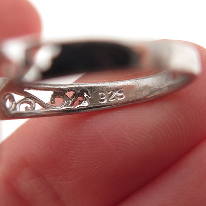 Chapal Zenray 925 Sterling Silver Round-Cut C Z Engagement Ring Size 6.75