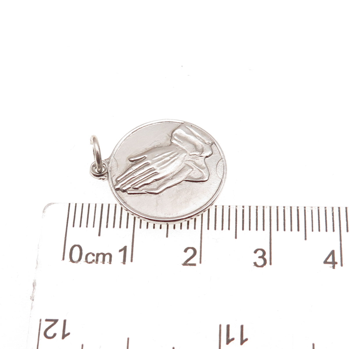 925 Sterling Silver Vintage Praying Hands Religious Charm Pendant