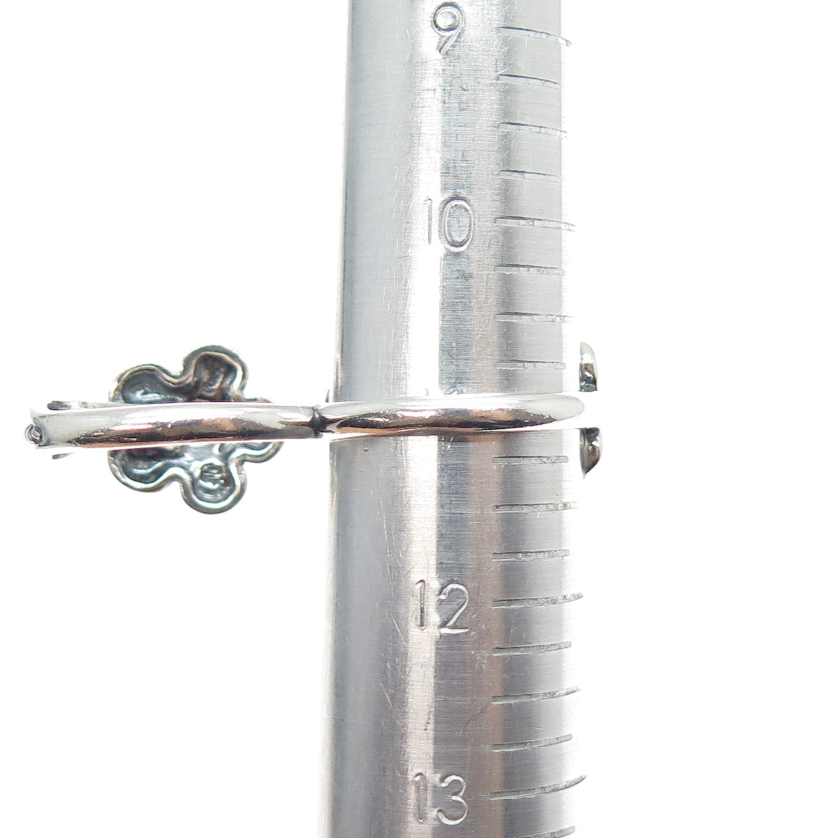 CAROLYN POLLACK 925 Sterling Vintage Turquoise Flower Double-Finger Ring Size 11