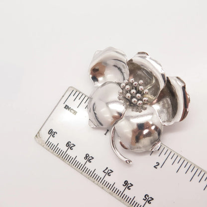 835 Silver Vintage Floral Pin Brooch