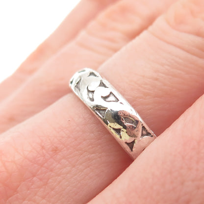 LOIS HILL 925 Sterling Silver Vintage Signature Scroll Band Ring Size 7.5