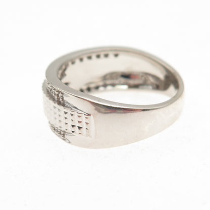KN Kajal Naina 925 Sterling Silver Real Round-Cut Diamond Ring Size 7.25