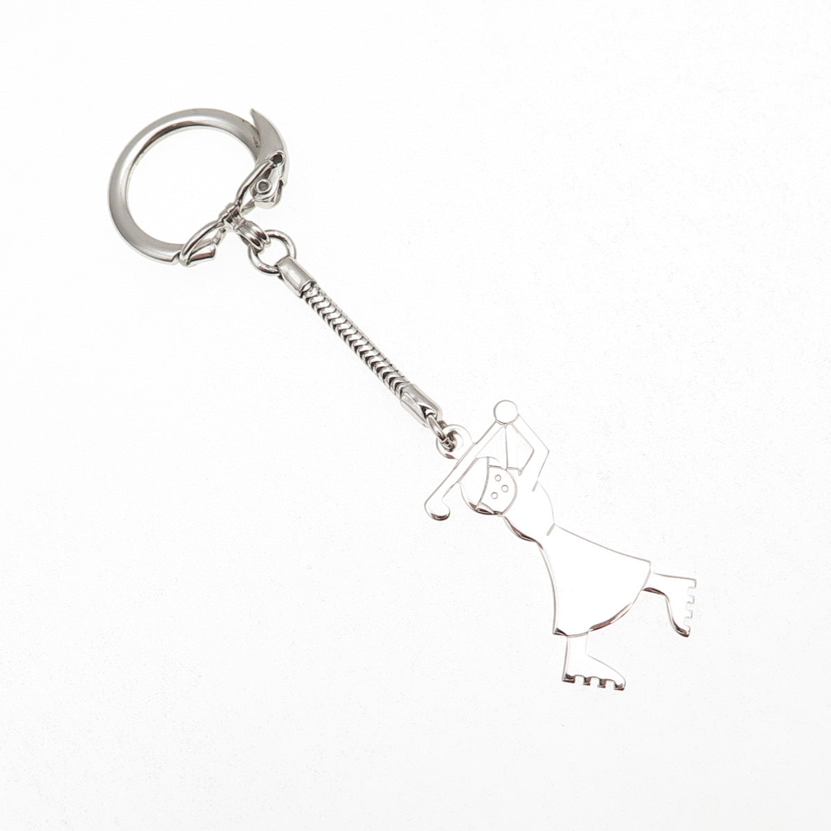 American Jewelry Chain Co 925 Sterling Vintage Female Golf Player Key Fob Holder
