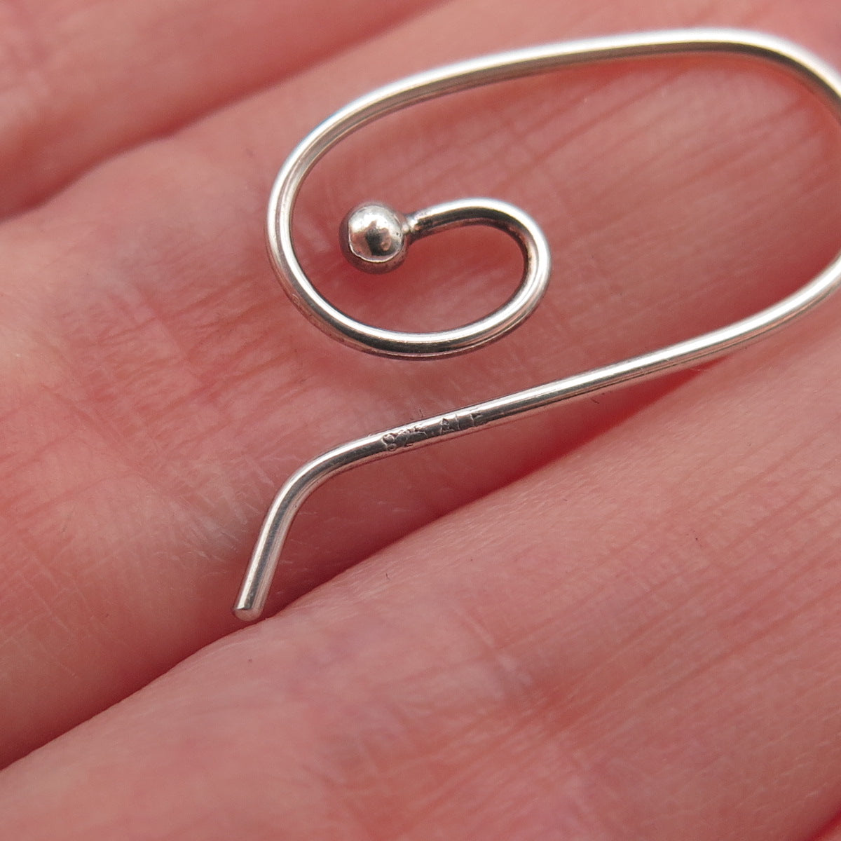 Pandora 925 Sterling Silver Spiral Hook Charm Holder Earrings