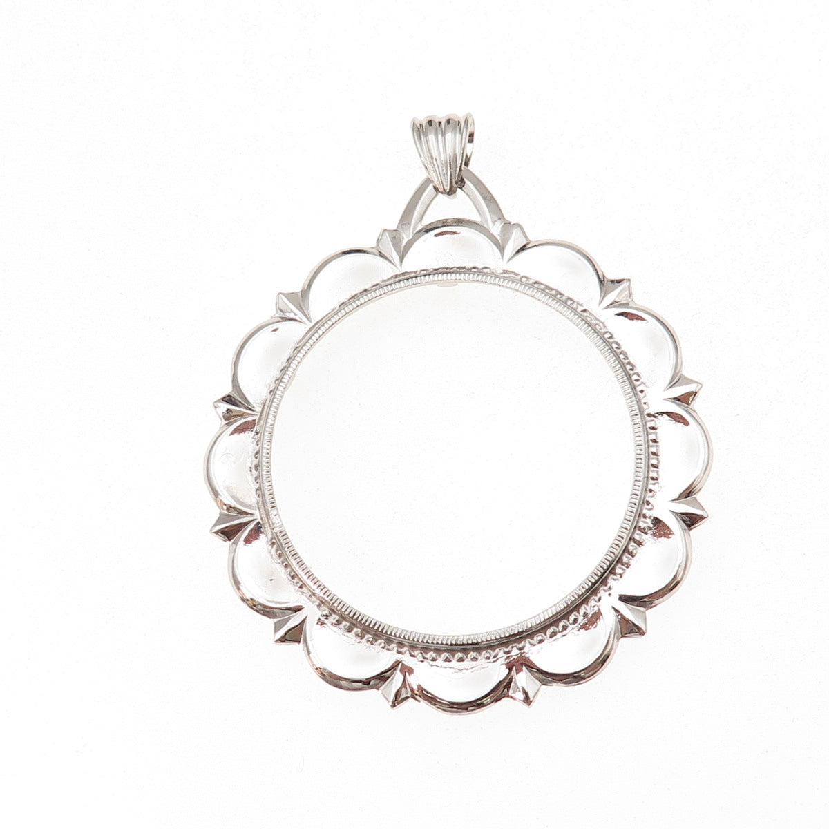 Rand & Paseka 925 Sterling Silver Vintage Morgan Coin Frame Holder Pendant