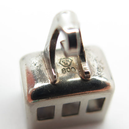 800 Silver Antique Art Deco Cable Car Minimalist Charm Pendant