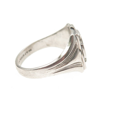 SK&F 925 Sterling Silver Antique Art Deco Enamel Catholic School Ring Size 10