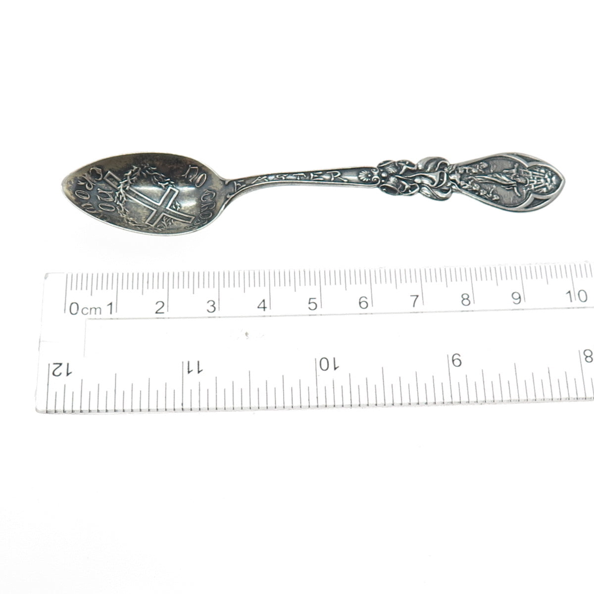 925 Sterling Silver Antique Art Deco Easter No Cross No Crown Coffee Spoon