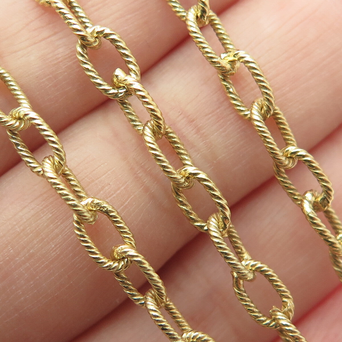 925 Sterling Silver Gold Plated Real Champagne Diamond Cable Chain Necklace 17"