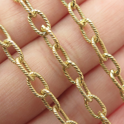 925 Sterling Silver Gold Plated Real Champagne Diamond Cable Chain Necklace 17"