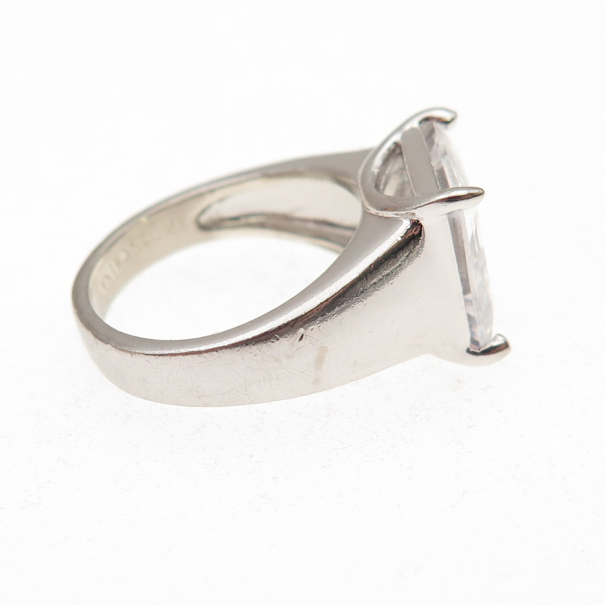 925 Sterling Silver C Z Engagement Ring Size 5.25