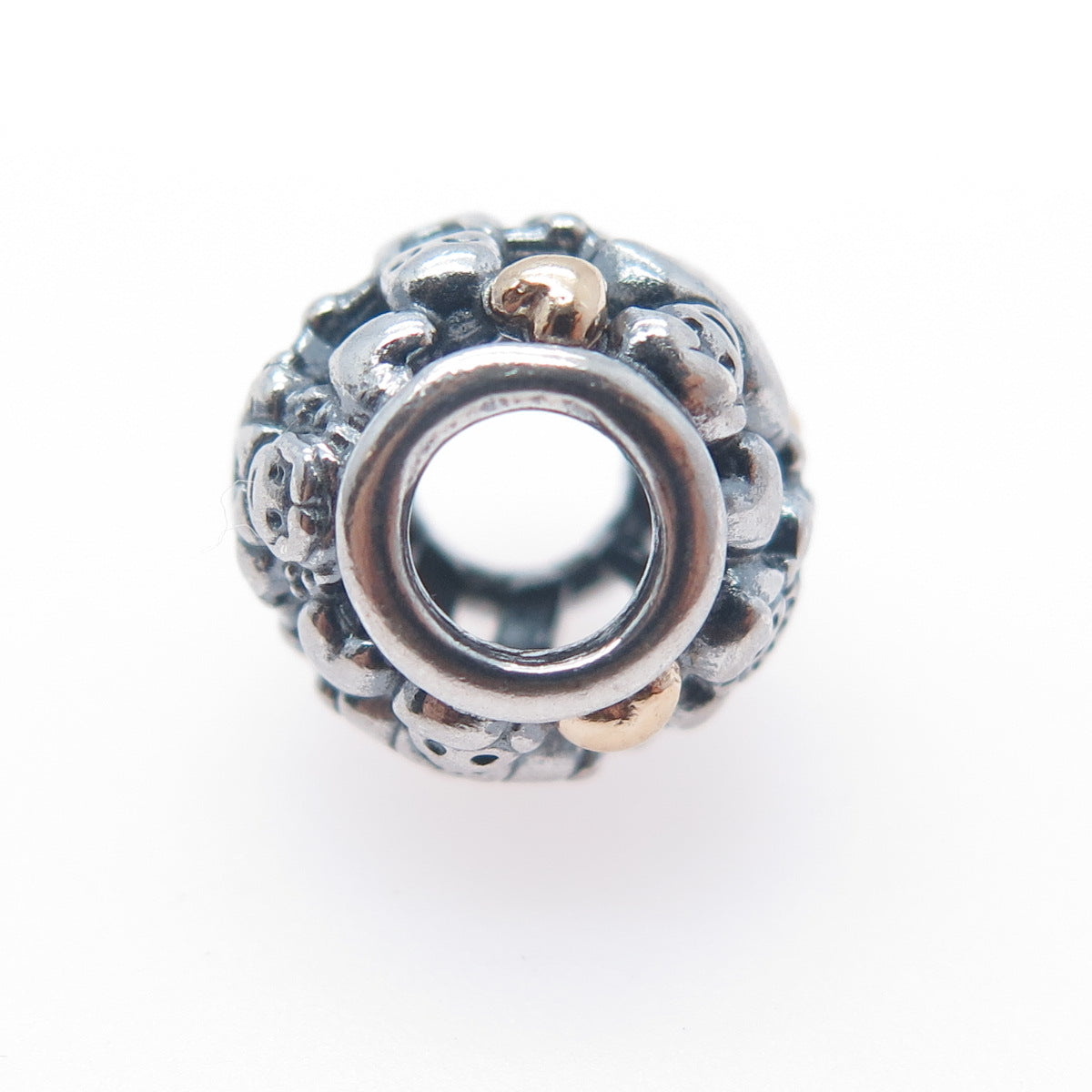 PANDORA 925 Sterling Silver & Gold Family Forever Slide Bead Charm