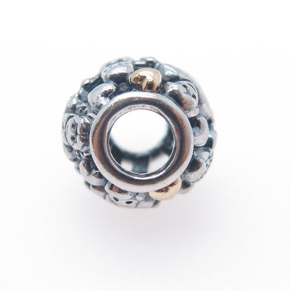 PANDORA 925 Sterling Silver & Gold Family Forever Slide Bead Charm