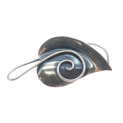 JEWELART 925 Sterling Silver Vintage Floral Leaf Oxidized Pin Brooch