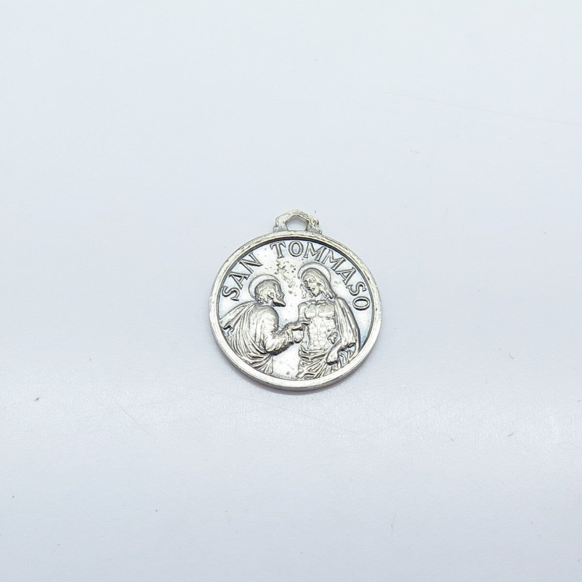 925 Sterling Silver Vintage San Tomaso Religious Theme Pendant