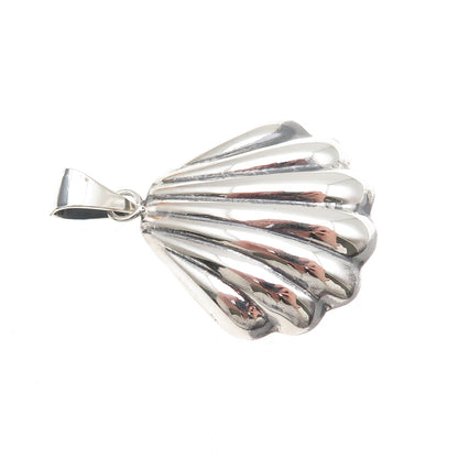 950 Silver Vintage Mexico Modernist Seashell Oxidized Charm Pendant