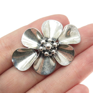 BEAU 925 Sterling Silver Vintage Flower Pin Brooch