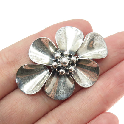BEAU 925 Sterling Silver Vintage Flower Pin Brooch