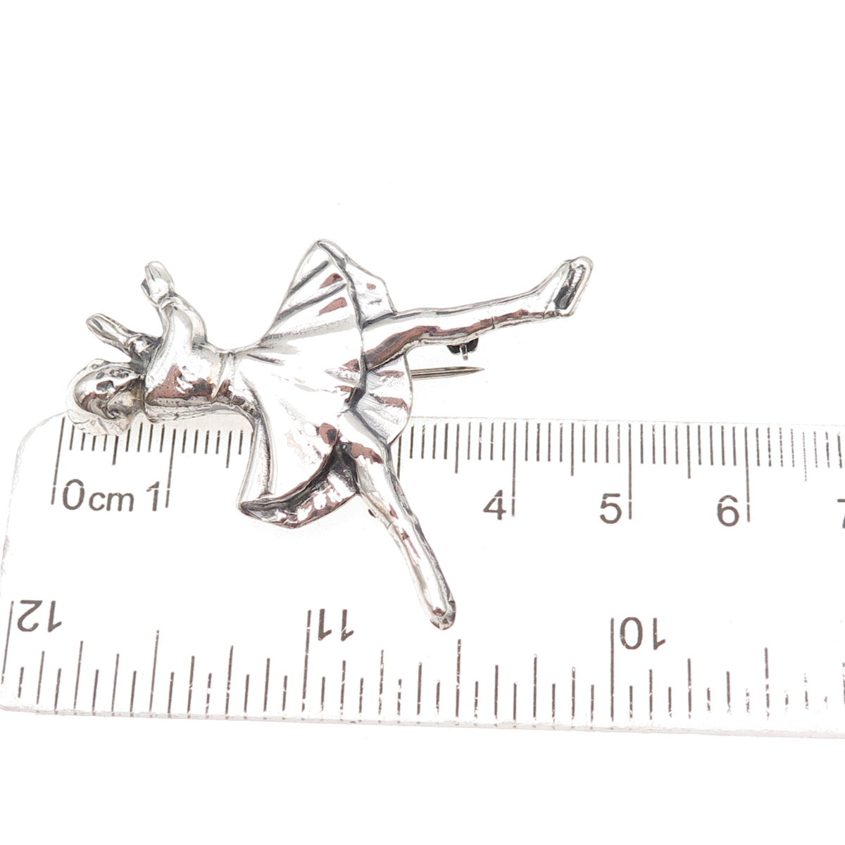 JewelArt 925 Sterling Silver Vintage Ice Skater Oxidized Pin Brooch