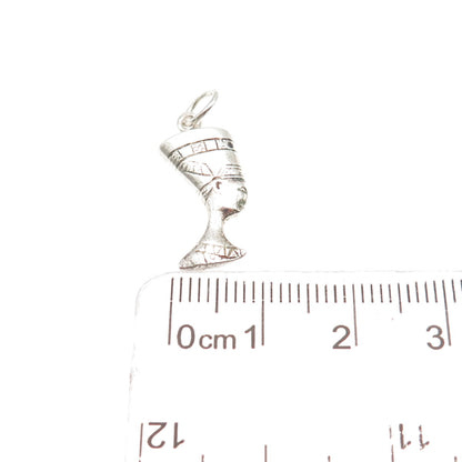 925 Sterling Silver Vintage Egyptian Nefertiti Mini Charm Pendant