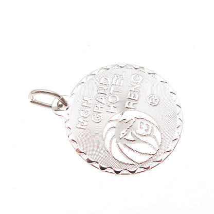CREA 925 Sterling Silver Vintage MGM Grand Hotel Reno Mini Charm Pendant