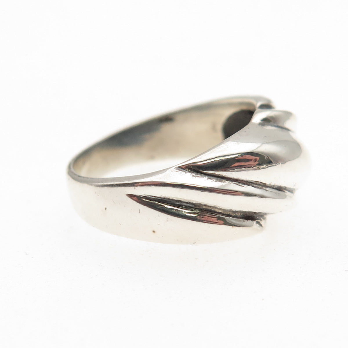 925 Sterling Silver Vintage Modernist Oxidized Ring Size 6