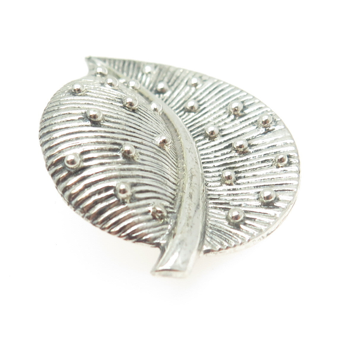 FLETCHER 925 Sterling Silver Vintage Leaf Pin Brooch