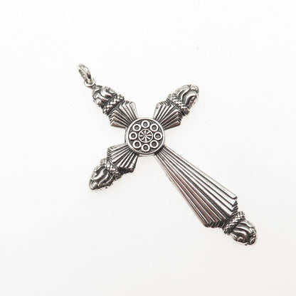 ORB Otto Robert Bade 925 Sterling Silver Antique Art Deco Cross Oxidized Pendant