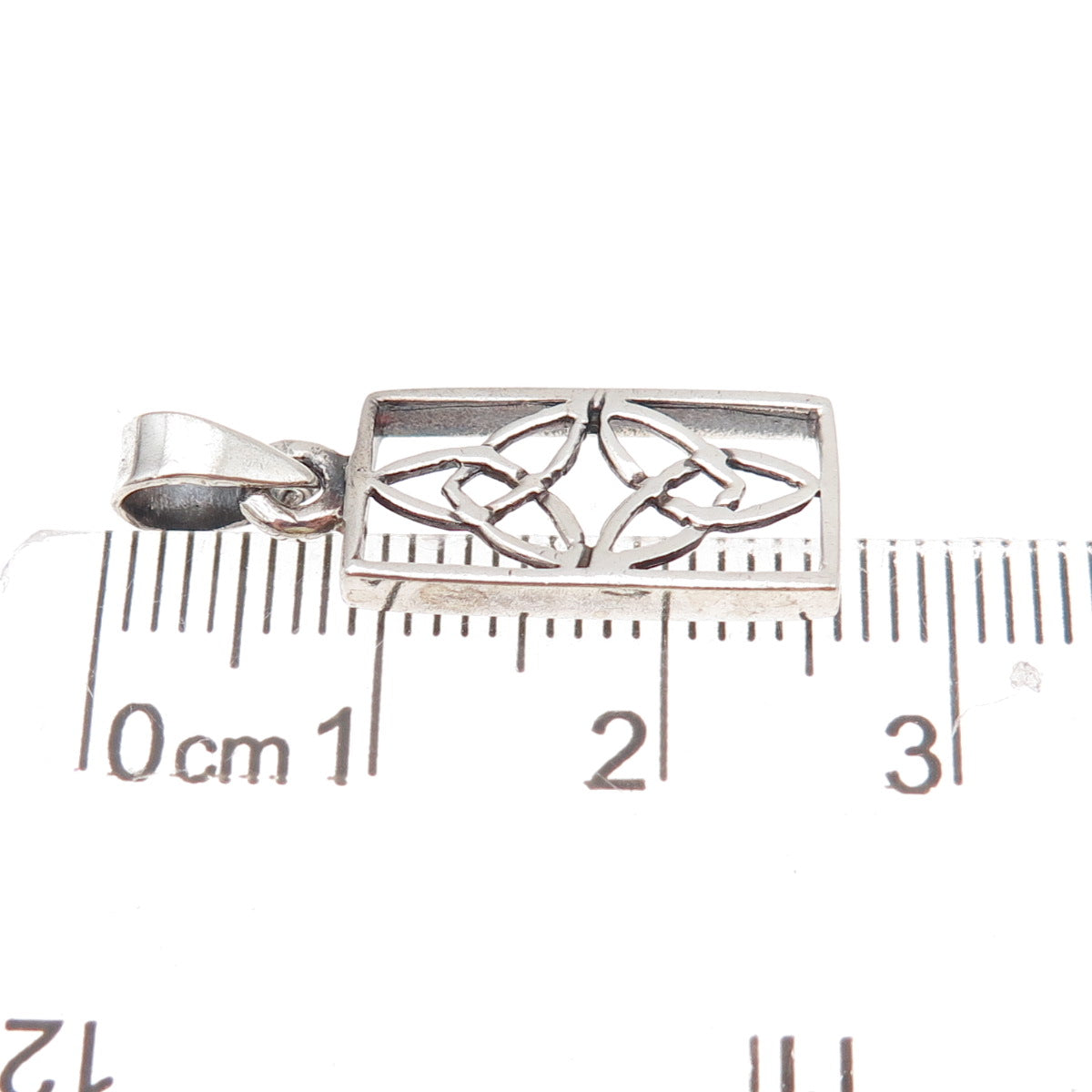 925 Sterling Silver Vintage Celtic Trinity Oxidized Charm Pendant