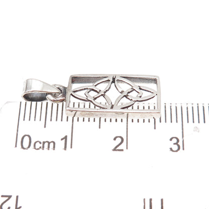 925 Sterling Silver Vintage Celtic Trinity Oxidized Charm Pendant