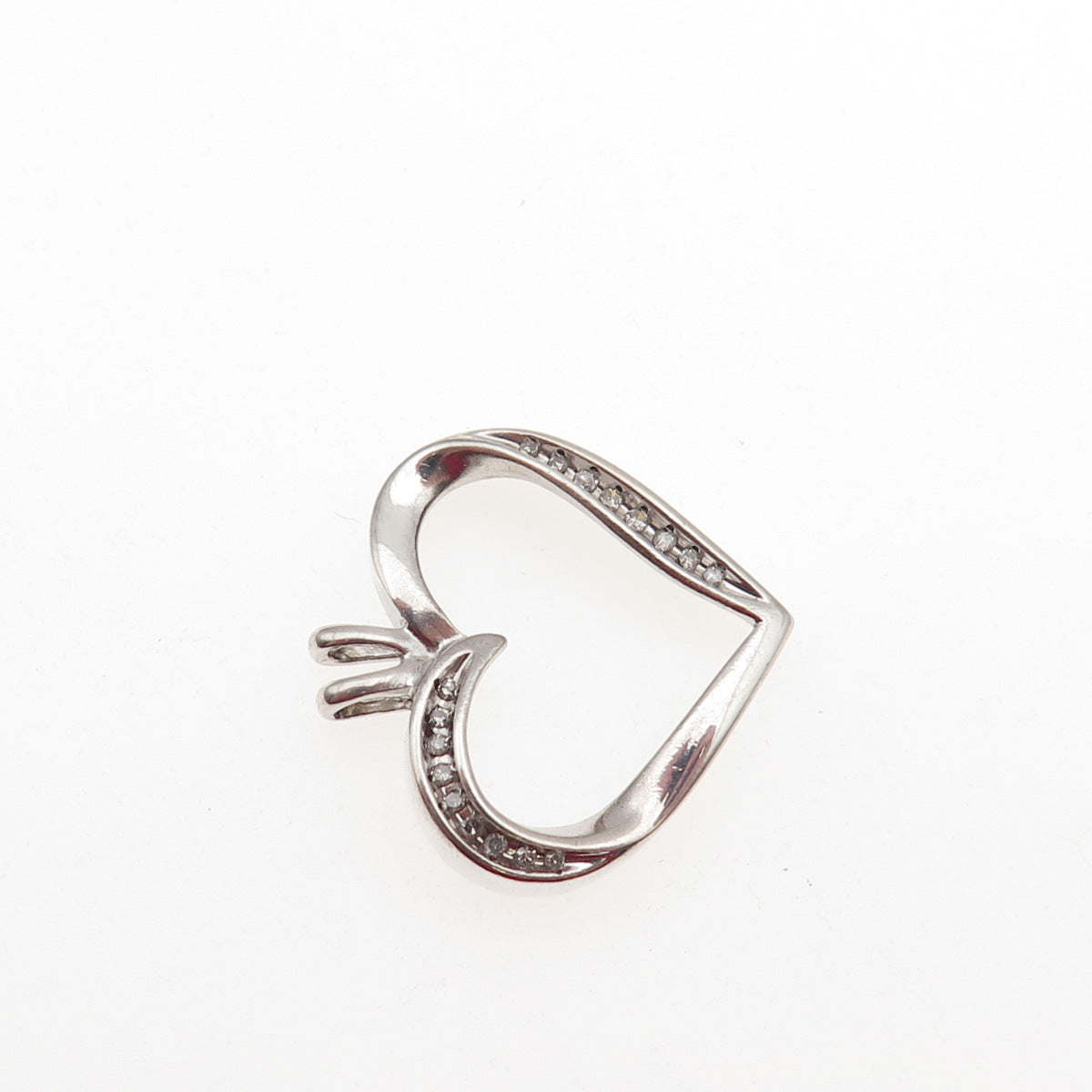 SB Sherri Baker 925 Sterling Silver Real Diamond Heart Mini Charm Pendant