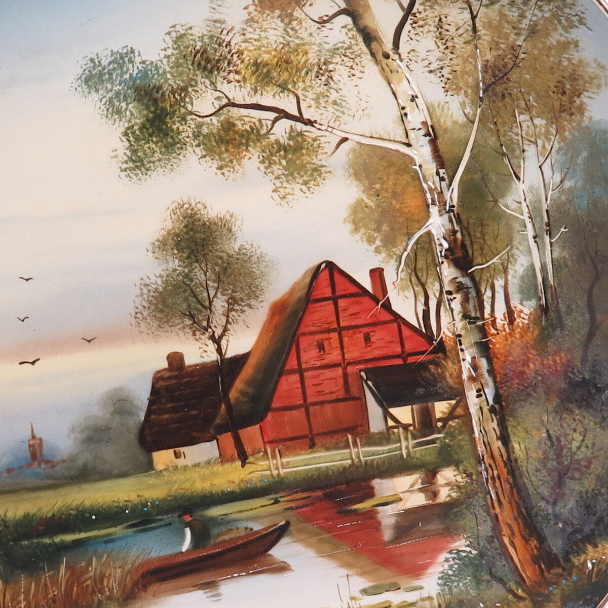 G. LIBERS Antique Porcelain Classical Landscape Scene Hand-Painted Plate #1411