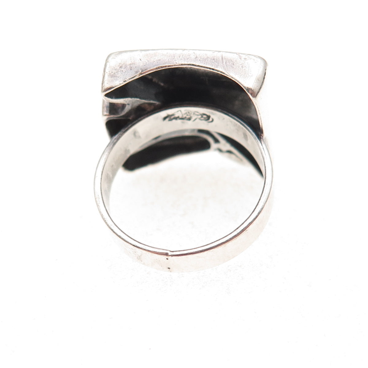 Ninos Chammo Sterling Silver Vintage Real Tourmaline Modernist Ring Size 7.25