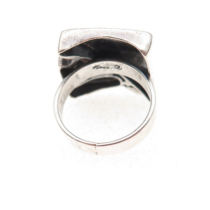Ninos Chammo Sterling Silver Vintage Real Tourmaline Modernist Ring Size 7.25