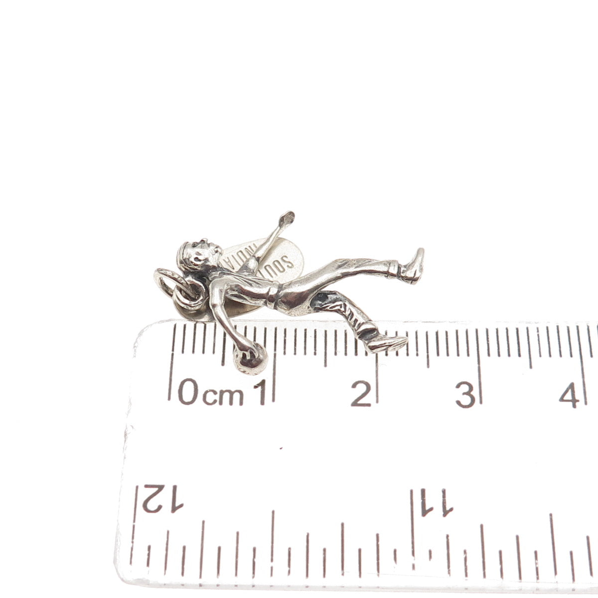 925 Sterling Silver Vintage South Bend Indiana Bowler 3D Mini Charm Pendant