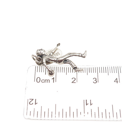 925 Sterling Silver Vintage South Bend Indiana Bowler 3D Mini Charm Pendant