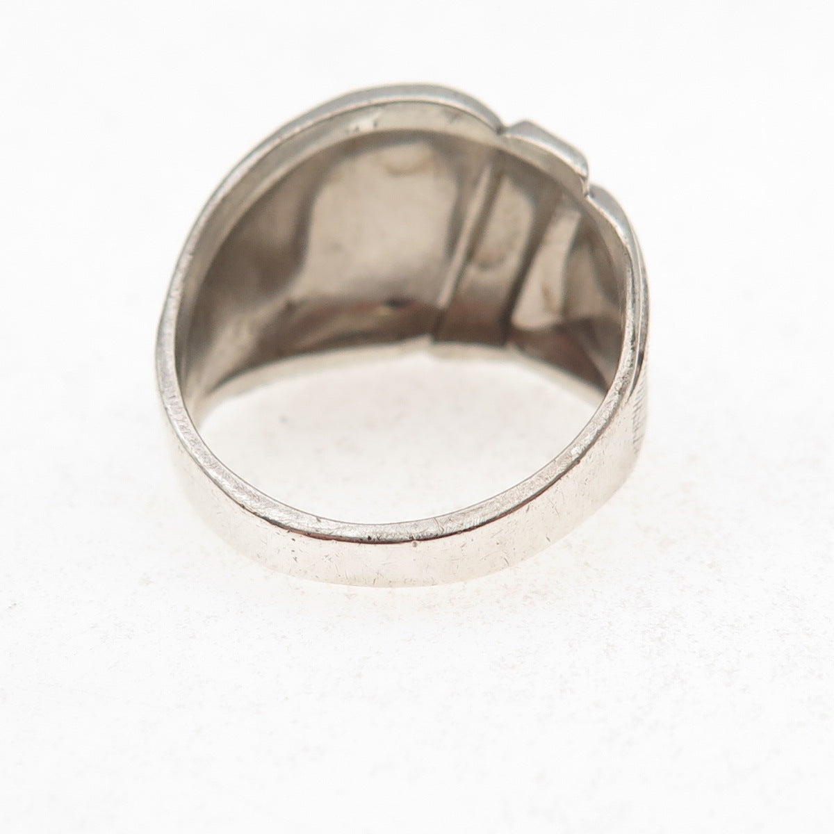 Clark & Coombs 925 Sterling Silver Antique Art Deco Oxidized Dome Ring Size 7