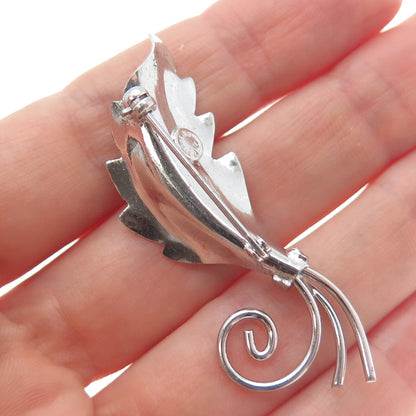 ALICE CAVINESS 925 Sterling Silver Vintage Floral Leaf Pin Brooch