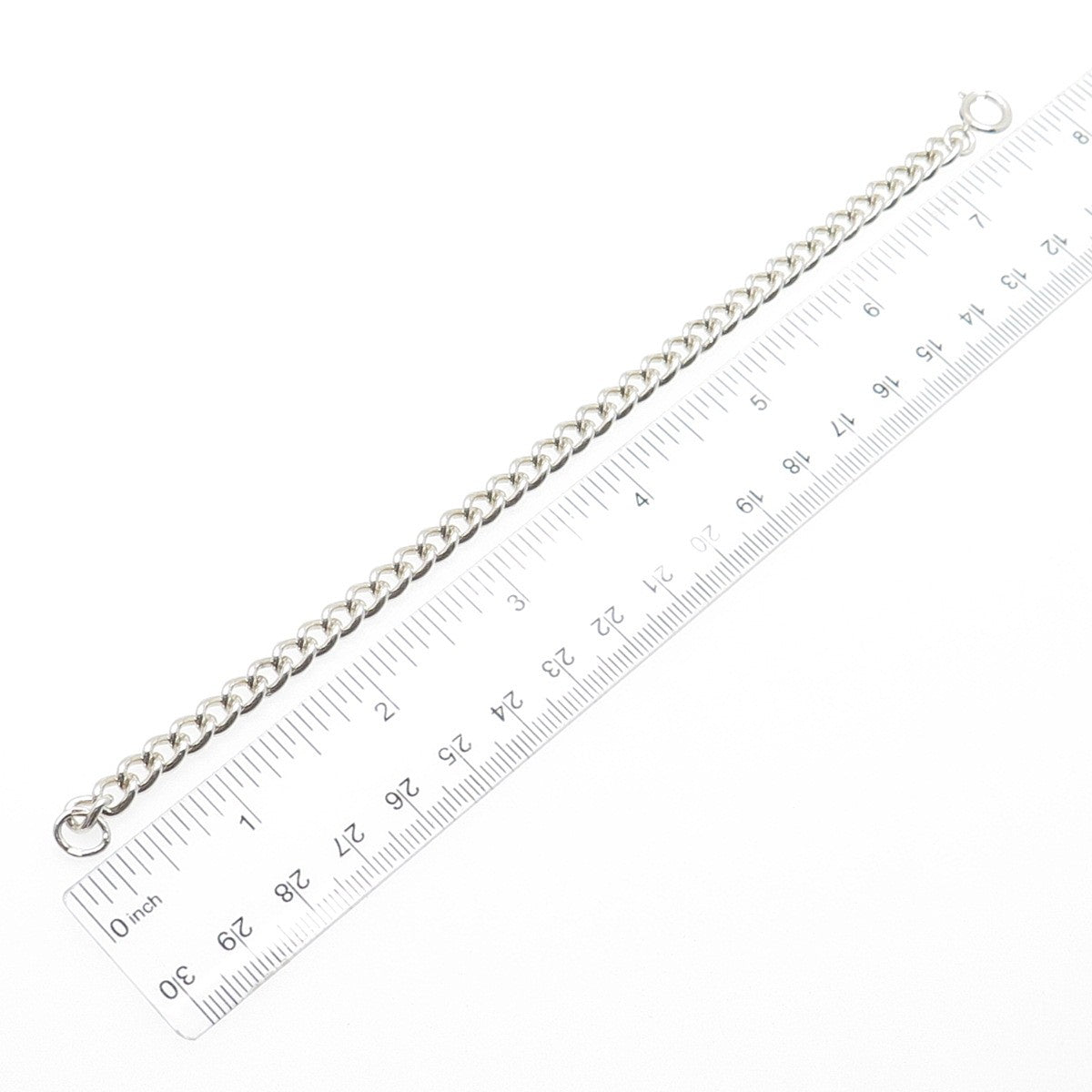 W.J. SUTTON 925 Sterling Silver Vintage 1970 Birmingham Curb Link Bracelet 7.25"