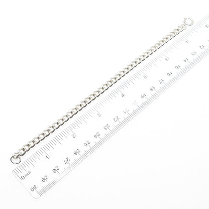W.J. SUTTON 925 Sterling Silver Vintage 1970 Birmingham Curb Link Bracelet 7.25"