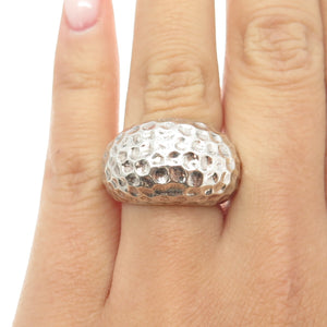 925 Sterling Silver Vintage Hammered Finish Ring Size 6