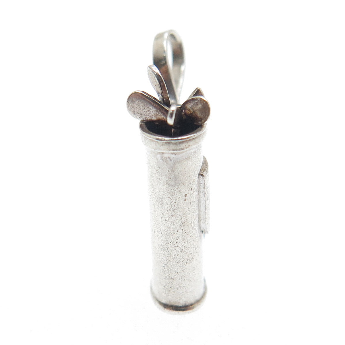 925 Sterling Silver Antique Art Deco Golf Club Minimalist 3D Charm Pendant