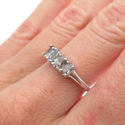 Chuck Clemency 925 Sterling Silver Real Oval-Cut Tanzanite Ring Size 7.25