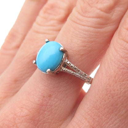 Chuck Clemency 925 Sterling Silver Real Sleeping Beauty Turquoise Ring Size 8