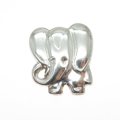 925 Sterling Silver Vintage Mexico Modernist Puffy Elephant Pin Brooch