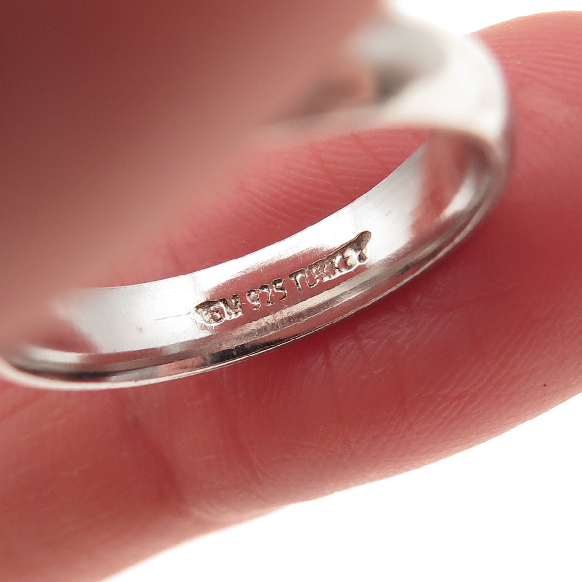 925 Sterling Silver Vintage Classic Wedding Band Ring Size 6.25